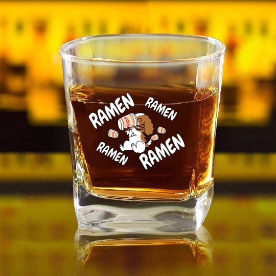 Cavalier King Charles Spaniel Instant Ramen Square Whiskey Glasses