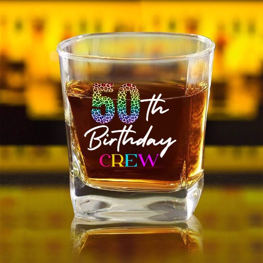 50th Birthday Crew 50 Party Crew Group Friends Square Whiskey Glasses