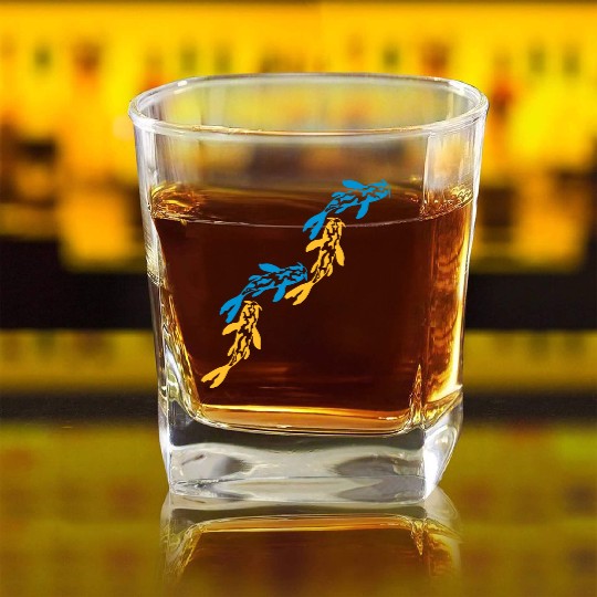 colorful koi fish nishikigoi Square Whiskey Glasses