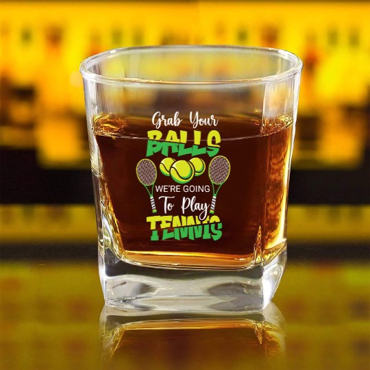 Tennis Player Present Tennis Club Coach Sport Square Whiskey Glasses
