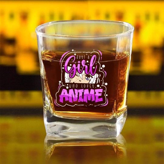 Anime Fan Lover Present Japanese Cartoon Cosplay Square Whiskey Glasses
