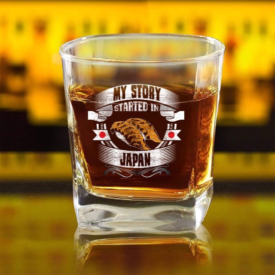Japan Cherry Blossom Japanese Gift Idea Square Whiskey Glasses