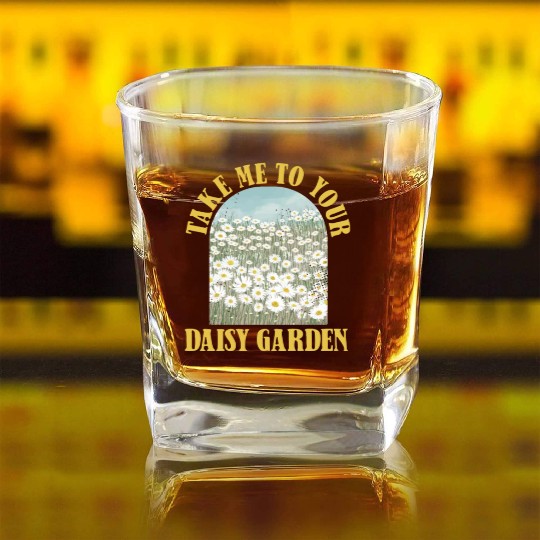 Daisy Garden Gardening Gardener Square Whiskey Glasses