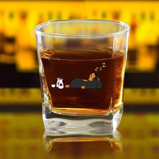 Rottweiler Sake Drunk Square Whiskey Glasses