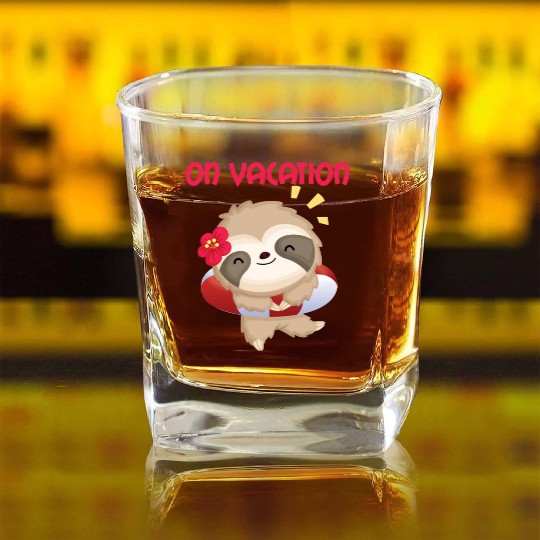 On Vacation Square Whiskey Glasses Design summer