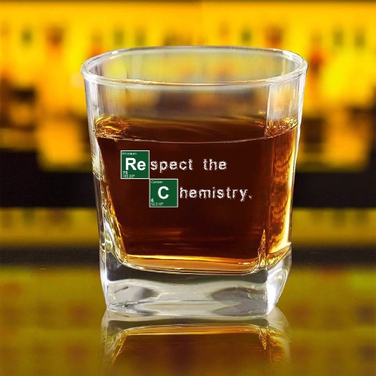 Respect the Chemistry Breaking Bad Square Whiskey Glasses