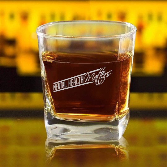mental health matters quote Square Whiskey Glasses