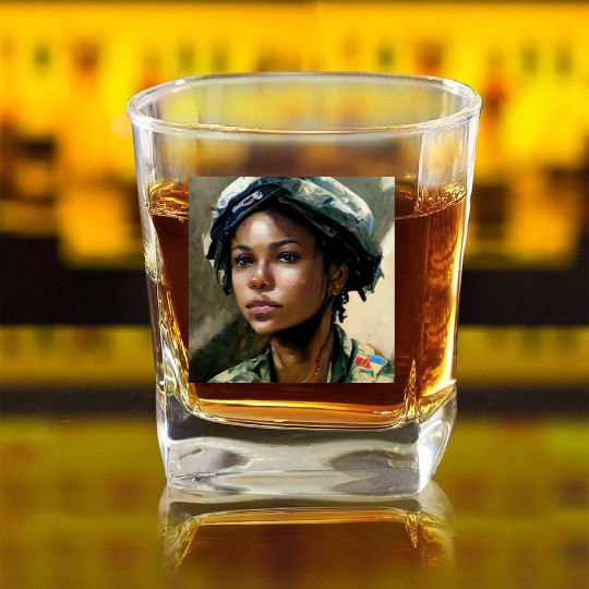 Beautiful US army combat medic painting Square Whiskey Glasses