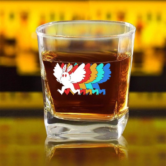 Cryptozoologist Cryptid Mothman Square Whiskey Glasses