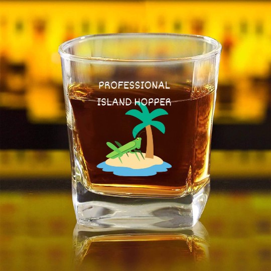 Professional Island Hopper Cruise Vacation Square Whiskey Glasses