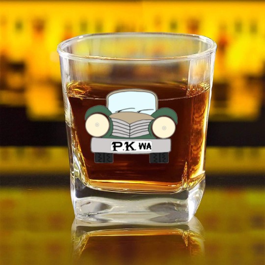 Old Car Khaki Afrikaans PK wa Square Whiskey Glasses