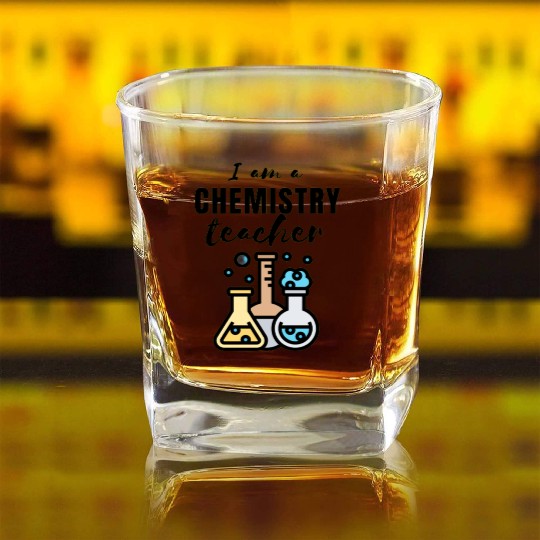 Back To School Educational Chemistry Teacher Square Whiskey Glasses