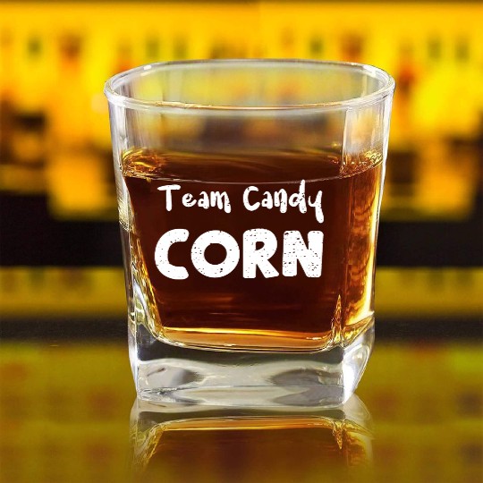 Team Candy Corn - Halloween Square Whiskey Glasses