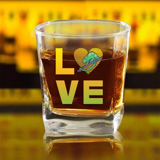 Chameleon Love Square Whiskey Glasses