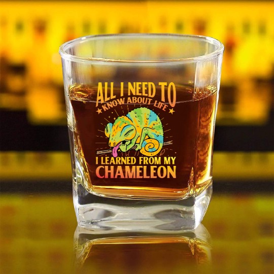 All I need to know about life Chameleon Square Whiskey Glasses