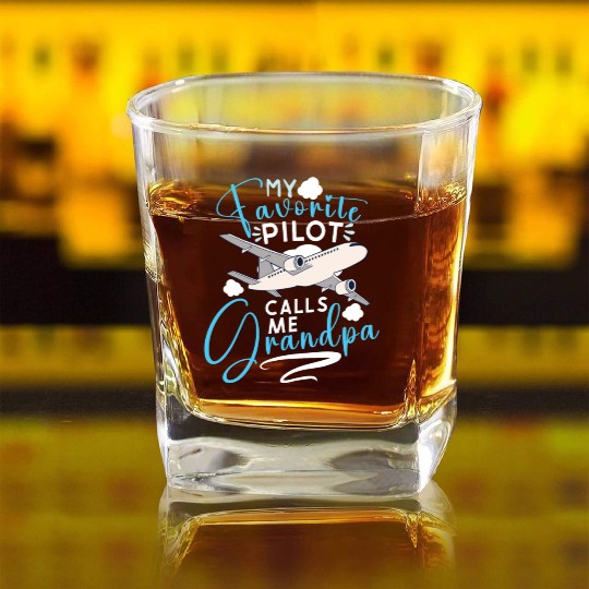 Pilot Aviation Airplane Airline Captain Aviator Square Whiskey Glasses