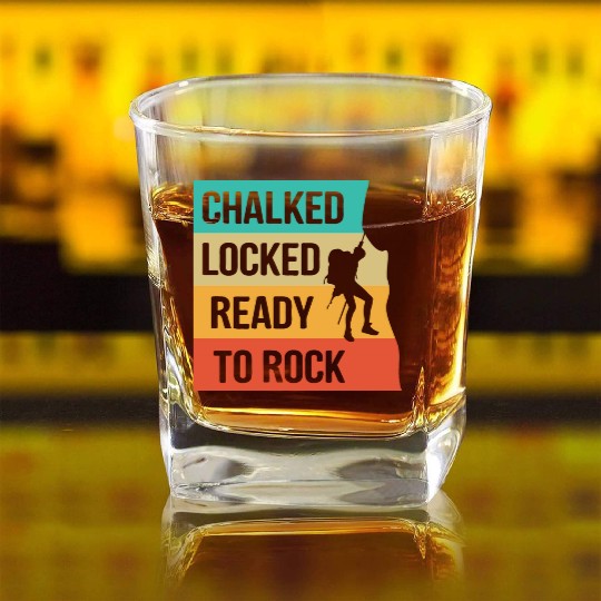 Climbing Mountaineering Climber Mountains Hiking Square Whiskey Glasses