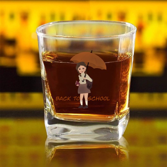 Back to school Square Whiskey Glasses
