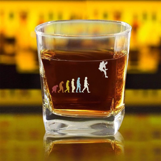 Climbing Evolution Mountaineering Bouldering Square Whiskey Glasses