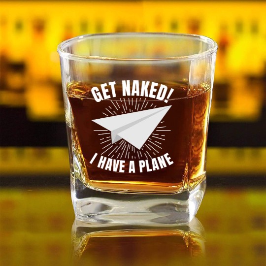 Airline Pilot Aviation Pun For a Corporate Pilot Square Whiskey Glasses