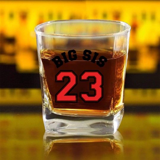 Big Sis 2023 - Big Sister Baby Family Birth Girl Square Whiskey Glasses