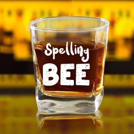 Spelling Bee - Teacher Square Whiskey Glasses