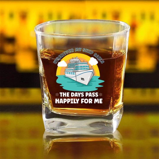 Boating Boat Captain Cruise Ship Cruising Yacht Square Whiskey Glasses