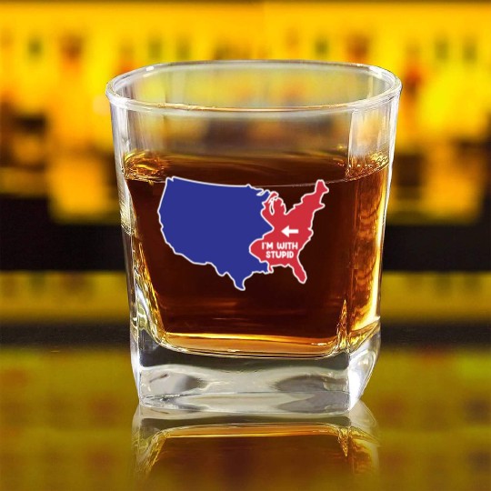 New Jersey US Design for patriotic New Jerseyans Square Whiskey Glasses