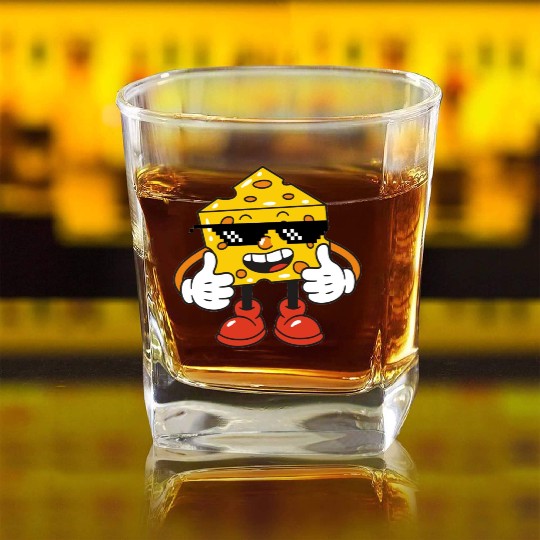 thug life cheese Square Whiskey Glasses