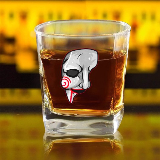 Scary Horror Movie Mask Costume Halloween Square Whiskey Glasses