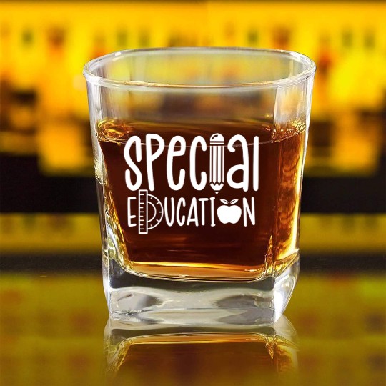 Special Education Cute Awareness Sped Teacher Square Whiskey Glasses