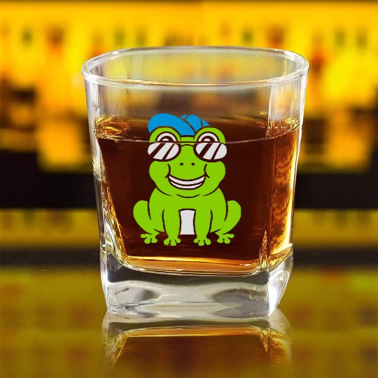 Sunglasses Cap Frog Boy Square Whiskey Glasses