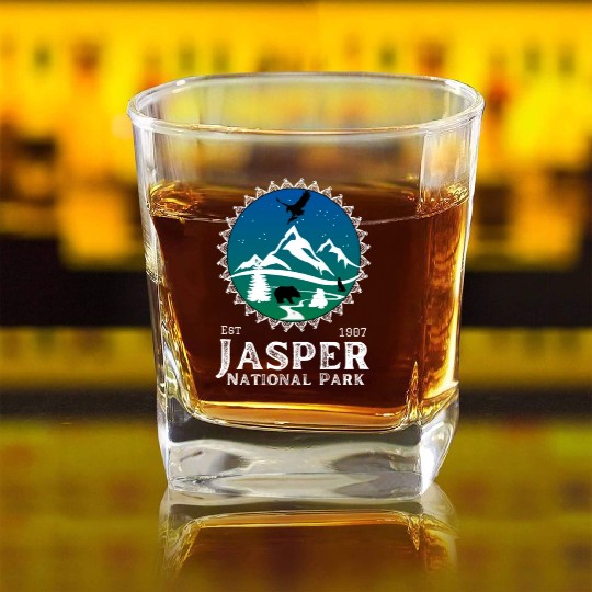 Jasper National Park, Canadian Rockies Square Whiskey Glasses