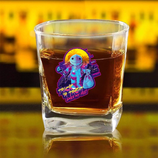 Trick or Treat, Smell my Feet Square Whiskey Glasses