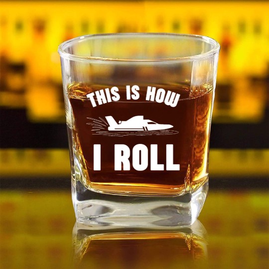 Drag Boat Racing And Speedboat Racing Square Whiskey Glasses