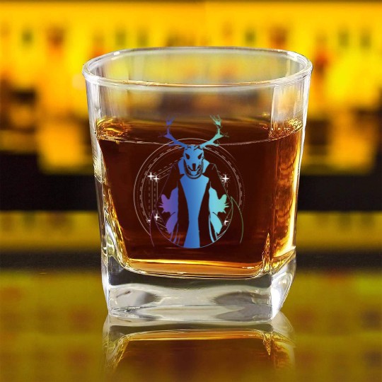 Wendigo Folk Creature Forest Devil Cryptid Square Whiskey Glasses