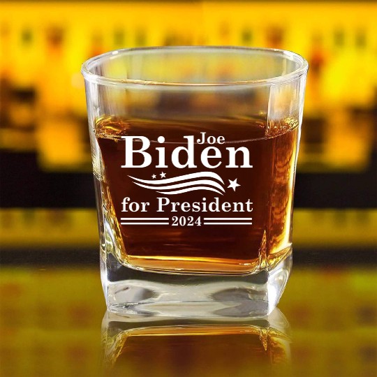 Joe Biden For President 2024 Square Whiskey Glasses