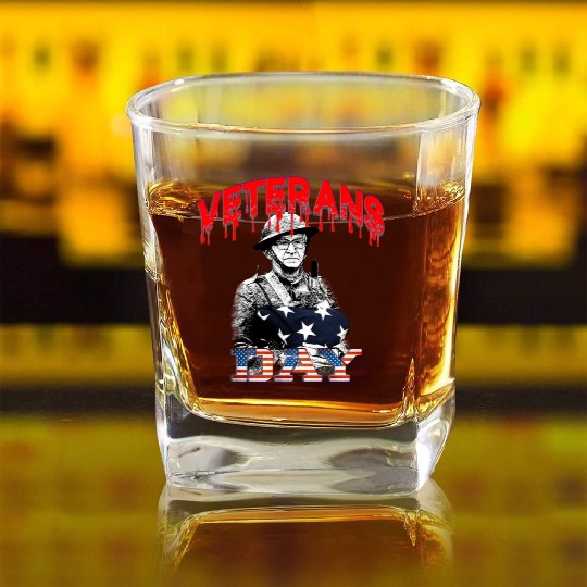 Veterans Day Square Whiskey Glasses