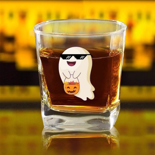 trick or treat thug life Square Whiskey Glasses