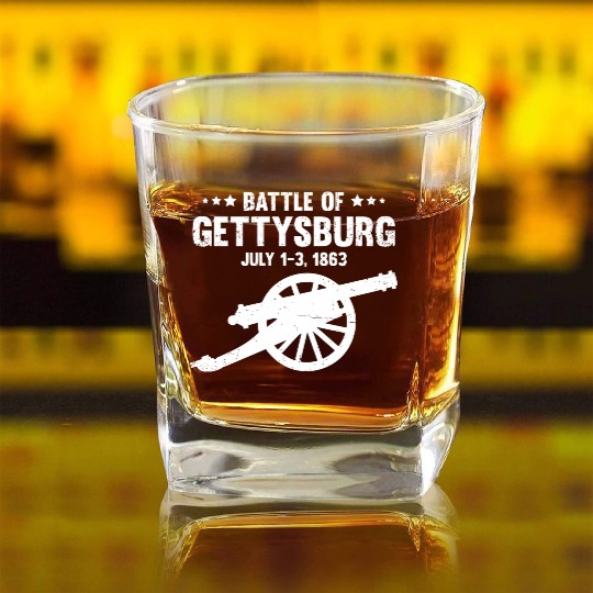 Battle Of Gettysburg Pennsylvania American Us Civi Square Whiskey Glasses