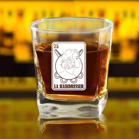 Hairdresser Hairstylist Card Square Whiskey Glasses