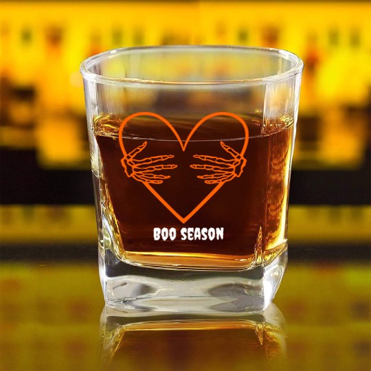 Halloween Boo Season unisex couples Square Whiskey Glasses