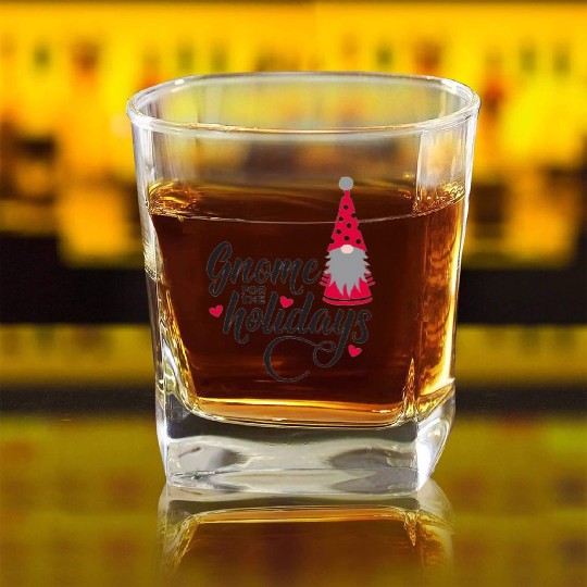 Christmas Funny Gnomes Square Whiskey Glasses