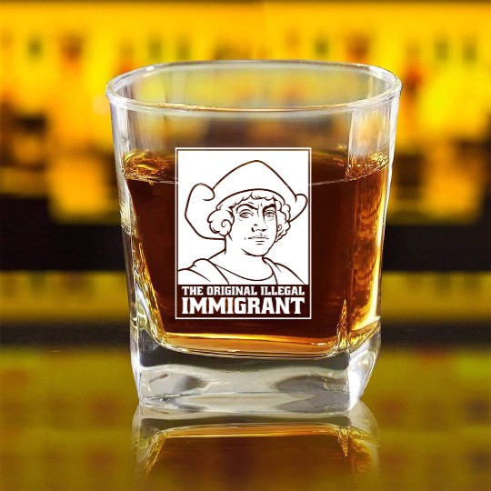 Columbus Day 1492 Square Whiskey Glasses