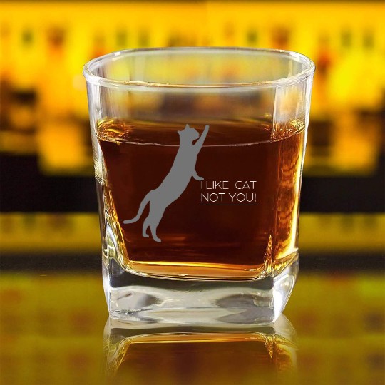 Modern Cat Square Whiskey Glasses