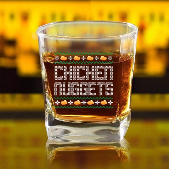 X-Mas Quote - Chicken Nuggets Square Whiskey Glasses