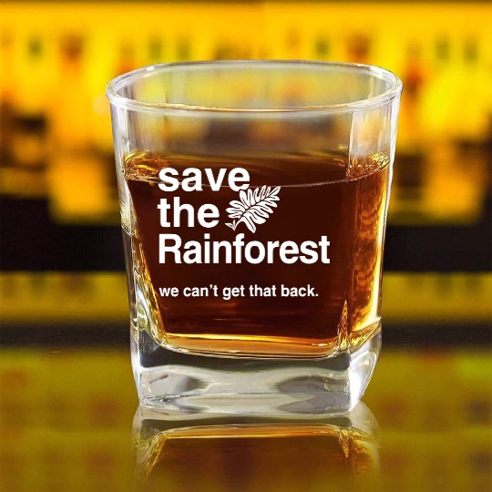 Save the Amazon Rainforest Square Whiskey Glasses