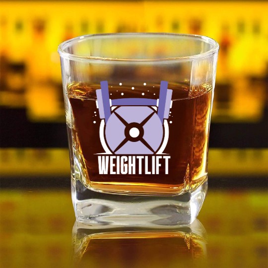 Weightlift Weightlifting Gym Workout Lifting Square Whiskey Glasses