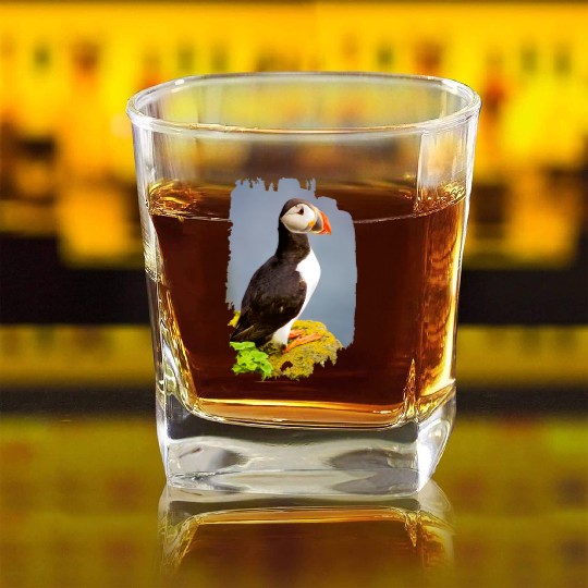 Atlantic Puffin Square Whiskey Glasses