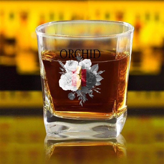 Orchid Flowers Square Whiskey Glasses